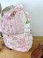 Le sac à dos enfant Ombeline gaze et jouy rose couronne fleurie