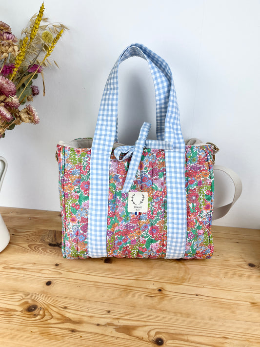 Le sac Aurore margaret tutti frutti et vichy bleu