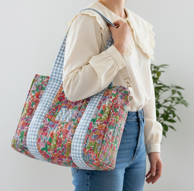 Le sac Aurore margaret tutti frutti et vichy bleu