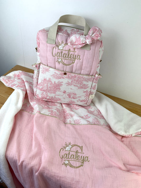 Ensemble : couverture et sac Ombeline personnalisable