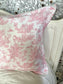 Ensemble sieste : couverture et taie d'oreiller gaze rose et jouy rose
