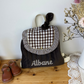 Le sac à dos Églantine velours et vichy chocolat