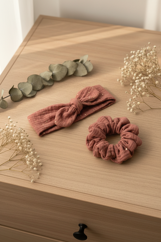 Ensemble : bandeau et chouchou au choix