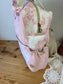 Le sac à dos enfant Ombeline gaze et jouy rose version Iris