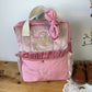 Le sac à dos enfant Ombeline velours rose thé ret rose poudré