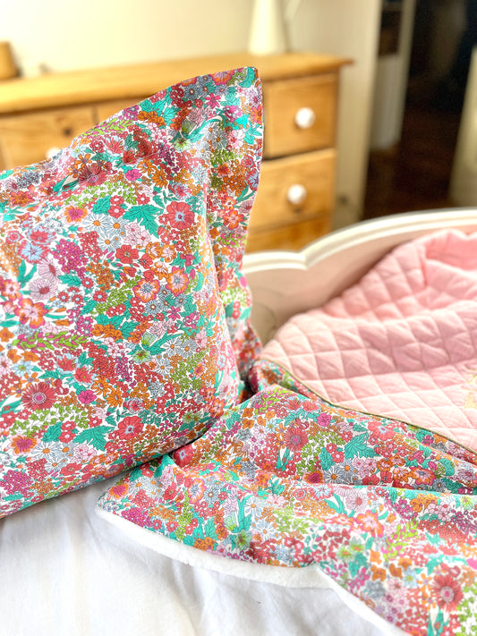 Ensemble sieste : couverture et taie d'oreiller Liberty of London 100% personnalisable