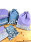 Pochon personnalisé lilas et Liberty wiltshire  lilas