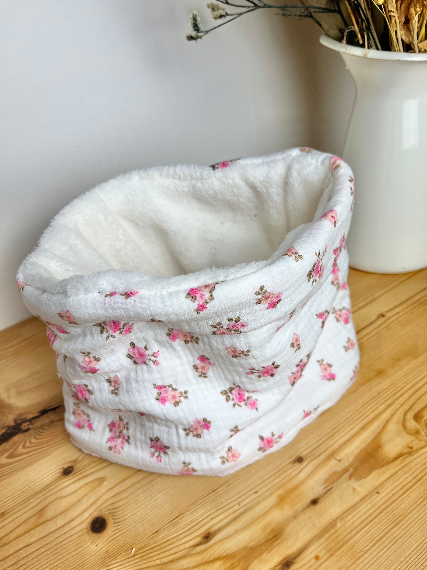 Le tour de cou enfant double gaze roses