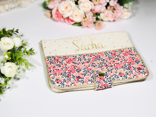 Chloé le protège carnet 100% Liberty Pois de senteur