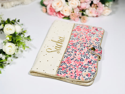 Chloé le protège carnet 100% Liberty Pois de senteur