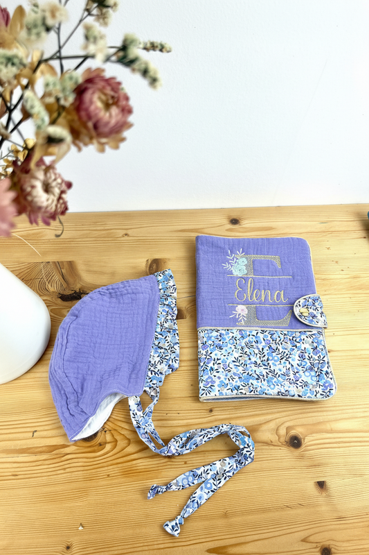 Ensemble : béguin et protège carnet de santé