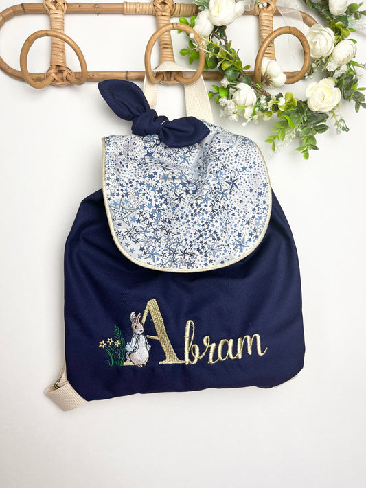 Le sac à dos enfant personnalisé Églantine Gabardine et Liberty Adelajda
