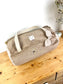 Louison le sac polochon enfant velours camel et vichy beige