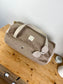 Louison le sac polochon enfant velours camel et vichy beige