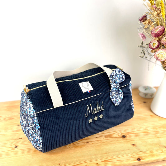 En stock : sac polochon Liberty brodé Mahé