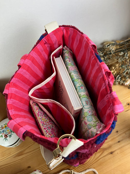 Sac Félicie sherpa tulipe roses