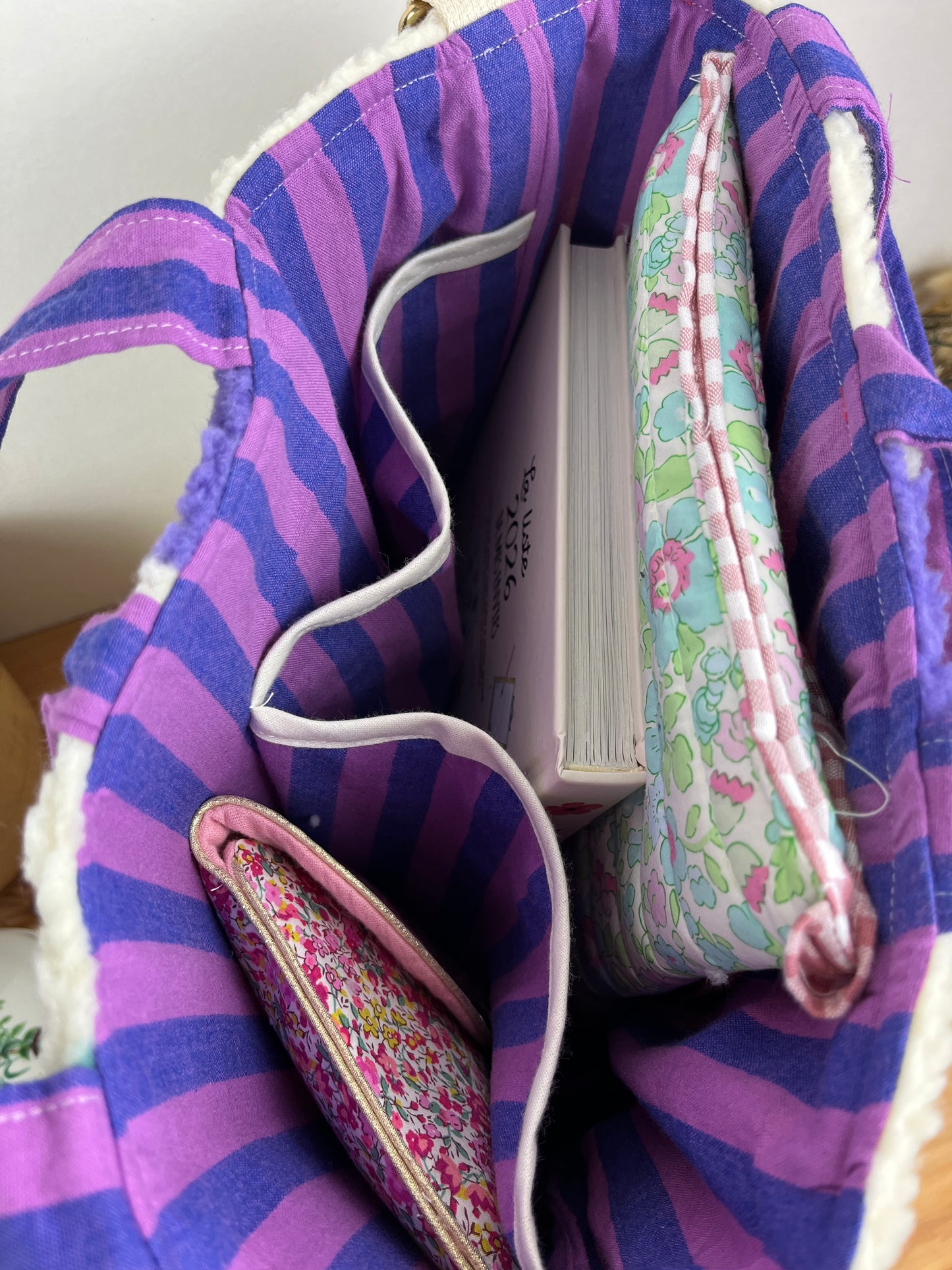 Sac Félicie sherpa tulipe mauve