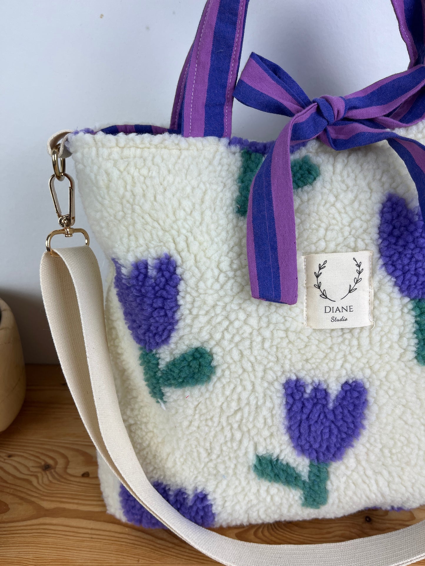 Sac Félicie sherpa tulipe mauve