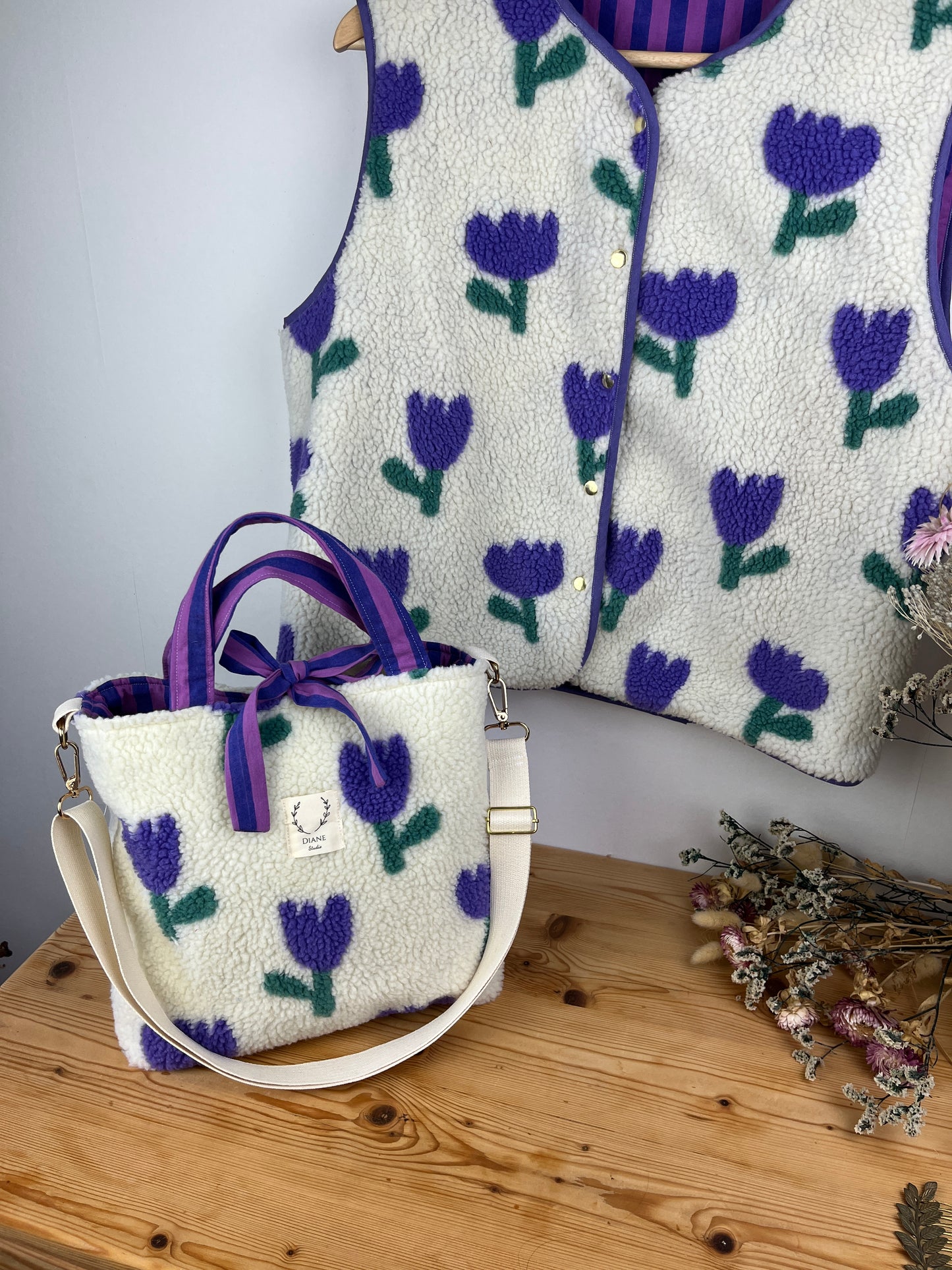 Sac Félicie sherpa tulipes