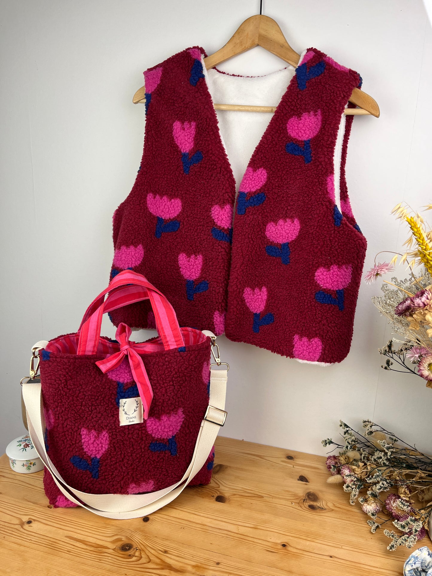 NOUVEAU ! Le gilet Albane sherpa tulipes