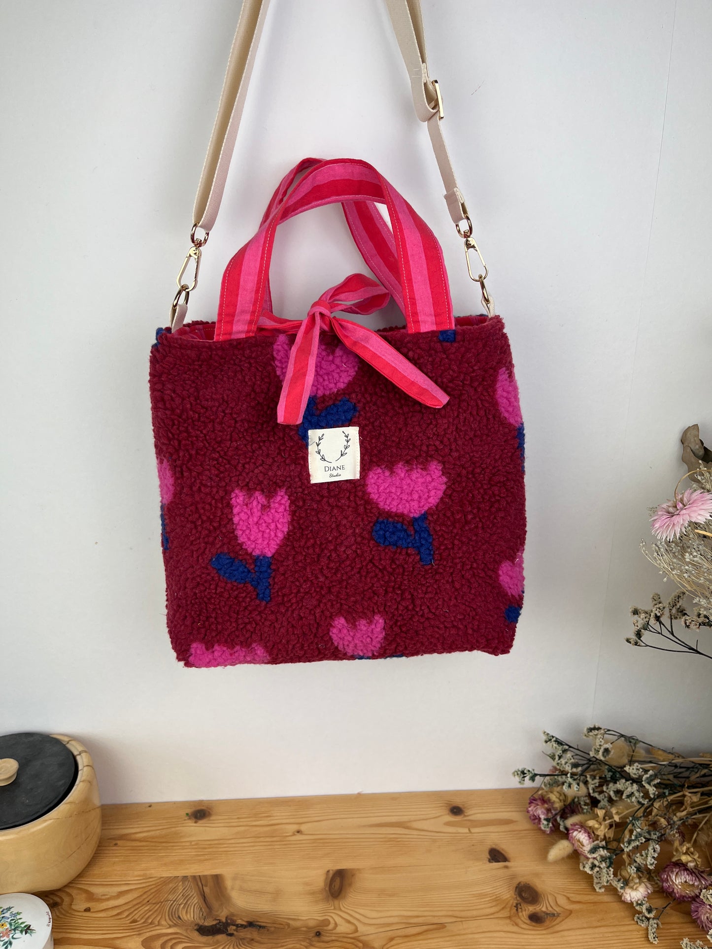 Sac Félicie sherpa tulipes