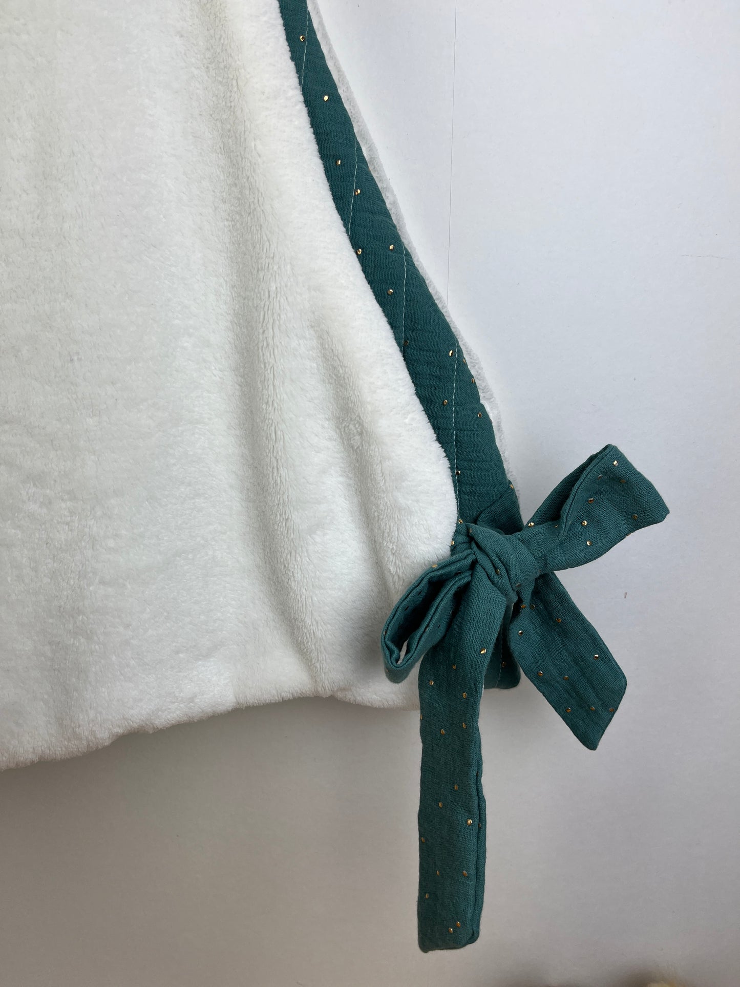 Le pull Joséphine gaze eucalyptus et polaire doudou