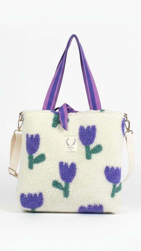 Sac Félicie sherpa tulipe mauve