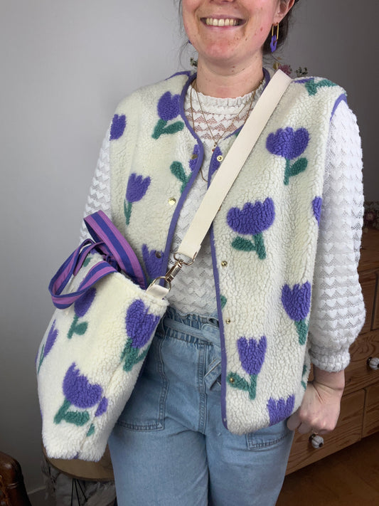 NOUVEAU ! Sac Félicie sherpa tulipe mauve