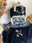 Couverture Liberty Joséphine et velours bleu marine