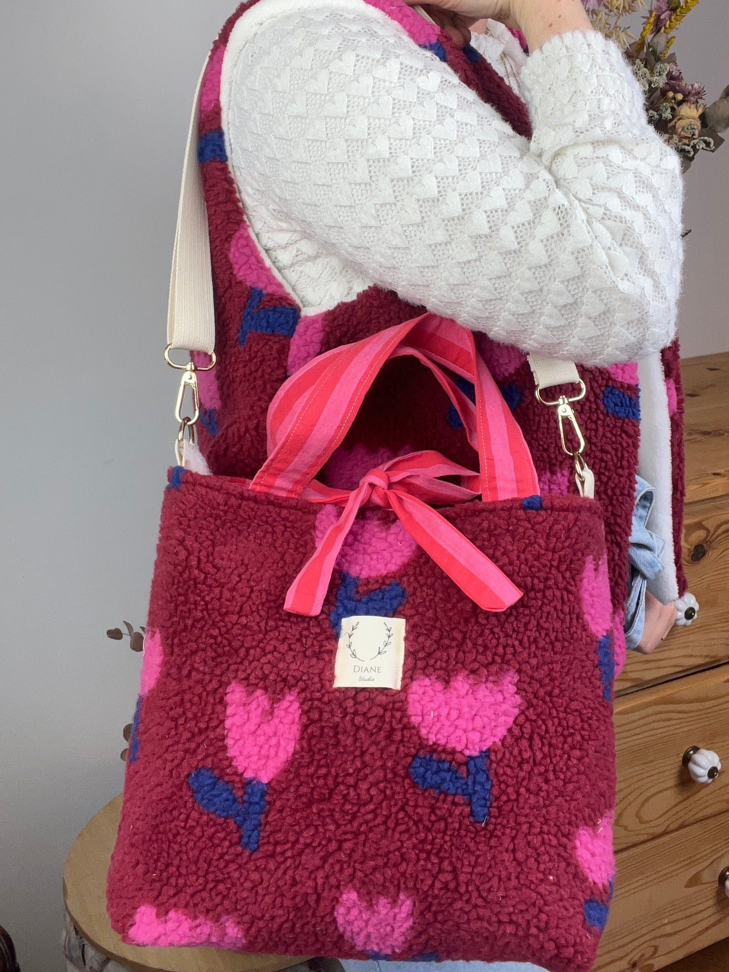 Sac Félicie sherpa tulipes