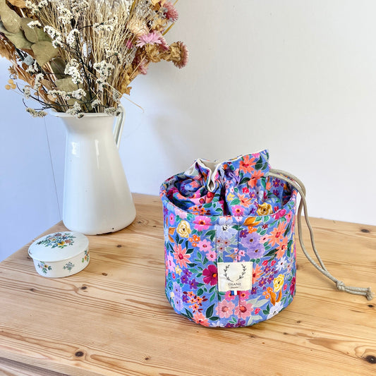 Le panier pochon Aëlis Bloom bleu