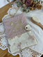 Mahé le protège carnet velours rose et jacquard roses