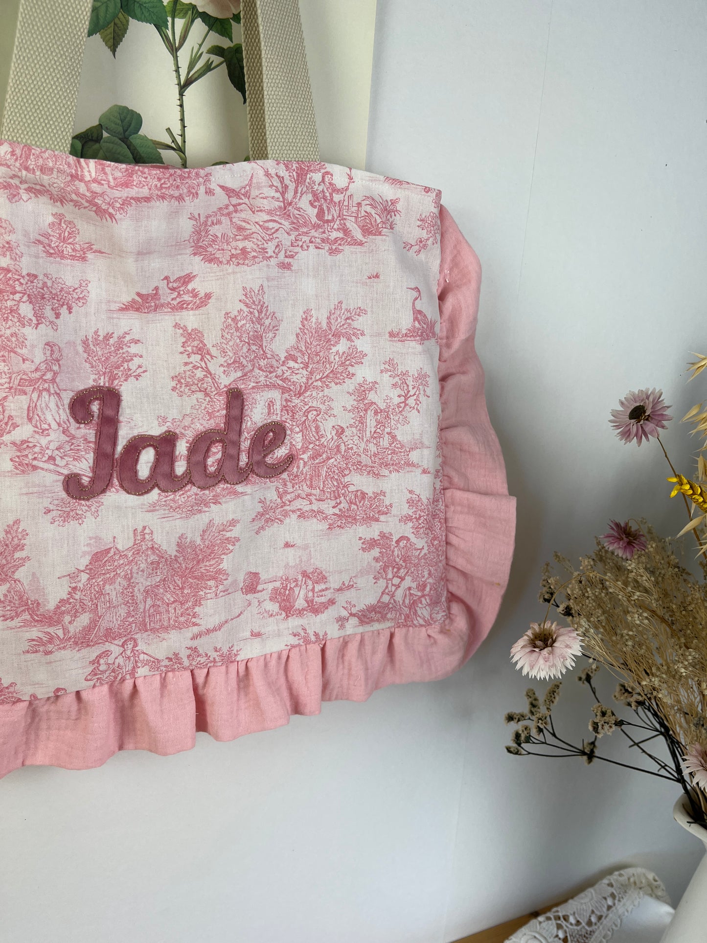 Le petit tote gaze et jouy rose