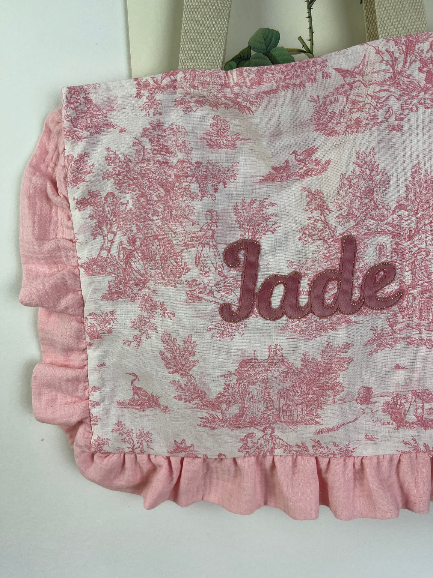 Le petit tote gaze et jouy rose