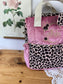 Le sac à dos enfant Ombeline gaze léopard et velours rose thé