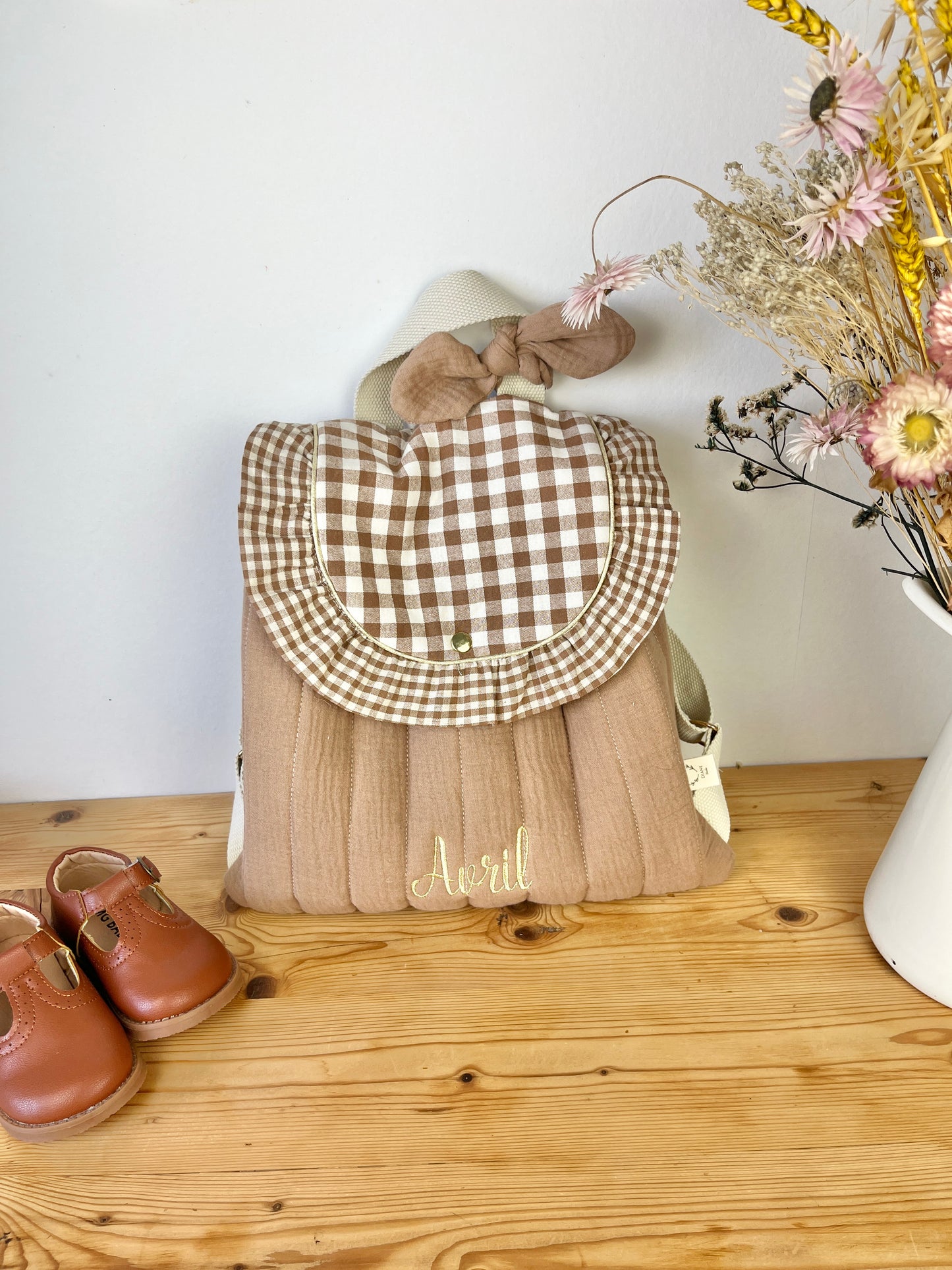 Le sac à dos Églantine gaze et vichy