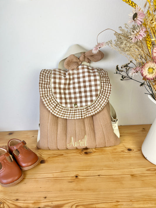 Le sac à dos Églantine gaze et vichy
