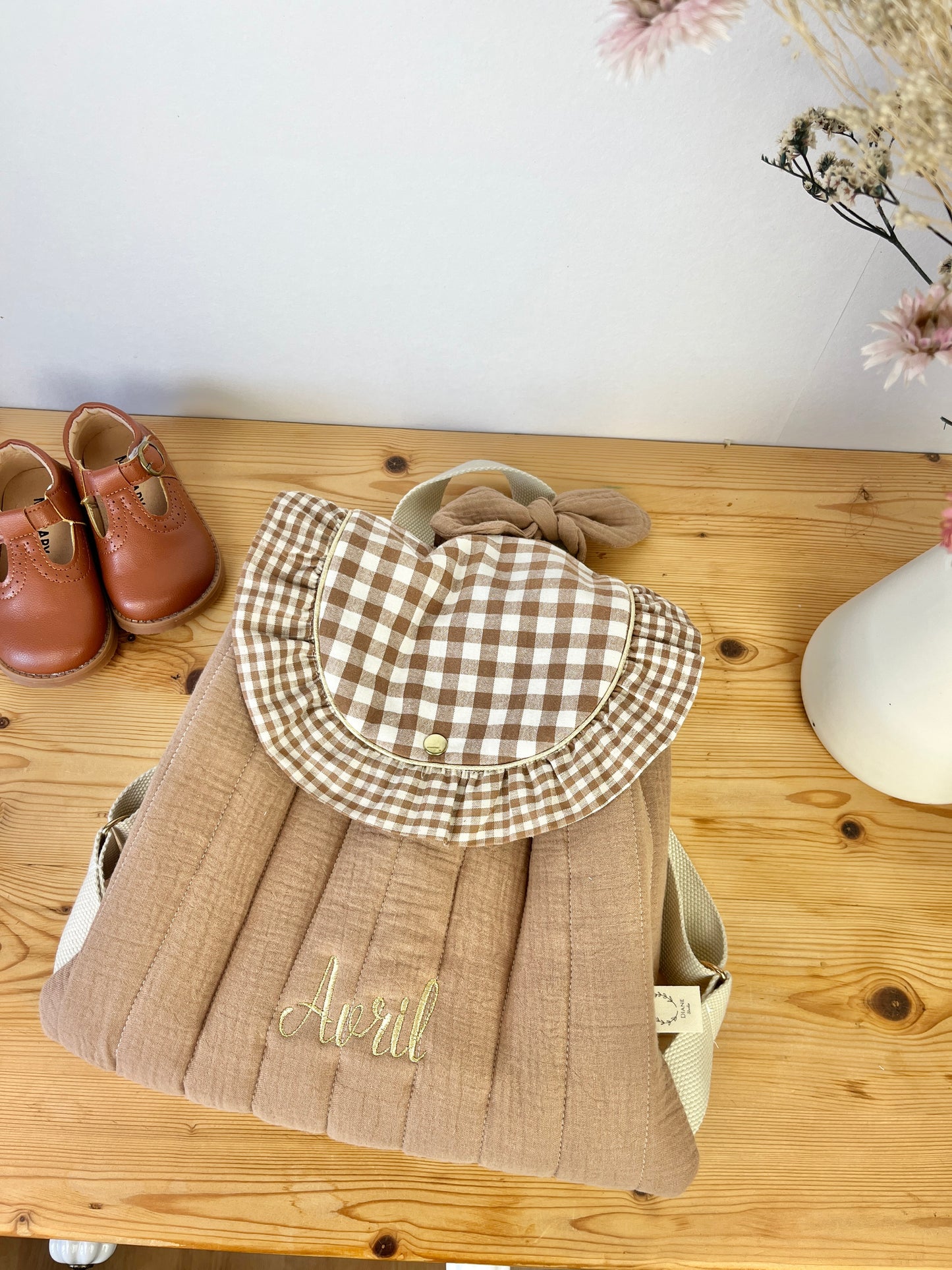 Le sac à dos Églantine gaze et vichy