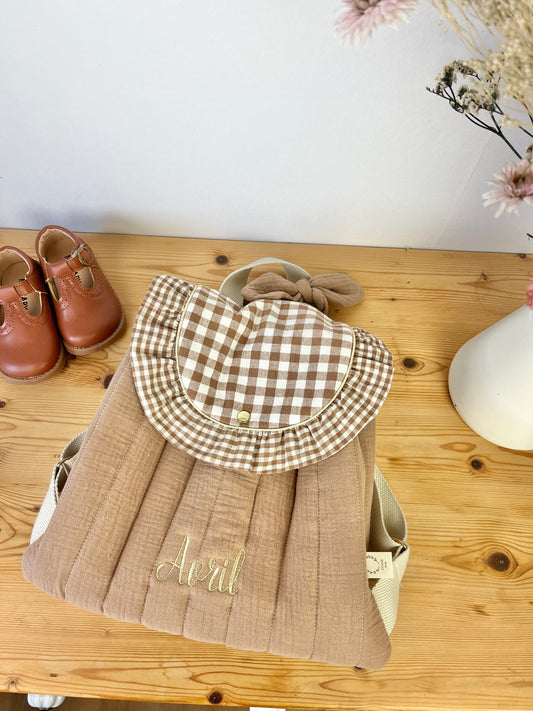 Le sac à dos Églantine gaze et vichy