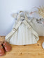Le sac à dos Églantine gaze crème, vichy galet et tulle fleurs dorés