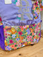 Le sac à dos enfant Ombeline gabardine lilas bloom mandarine velours violet