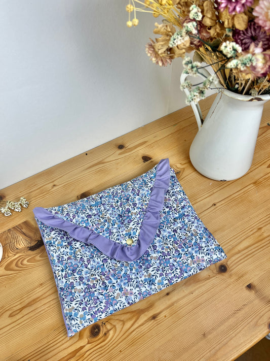 Pochette Charlotte matelassée wiltshire lilas et gabardine lilas