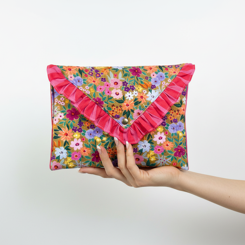 Pochette Charlotte matelassée bloom mandarine