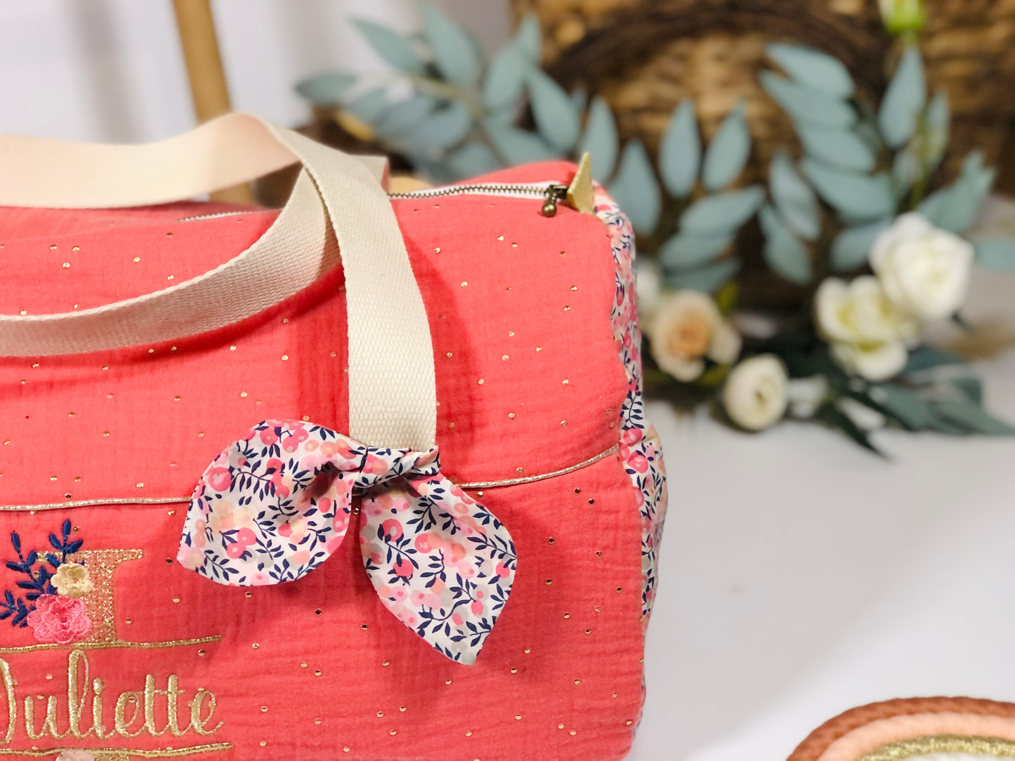 Louison le sac polochon corail ou eucalyptus