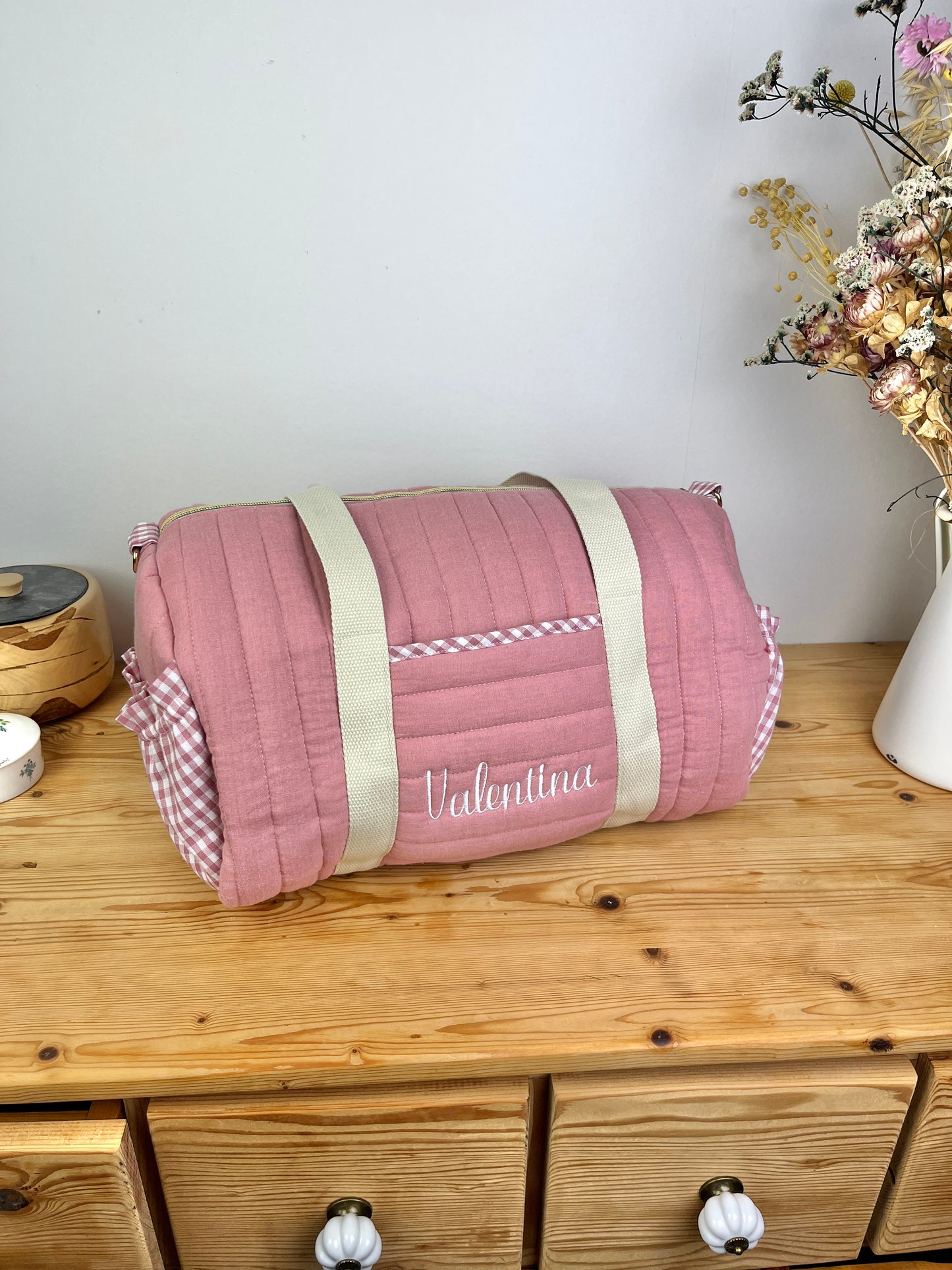 Léon  le sac polochon enfant rose thé