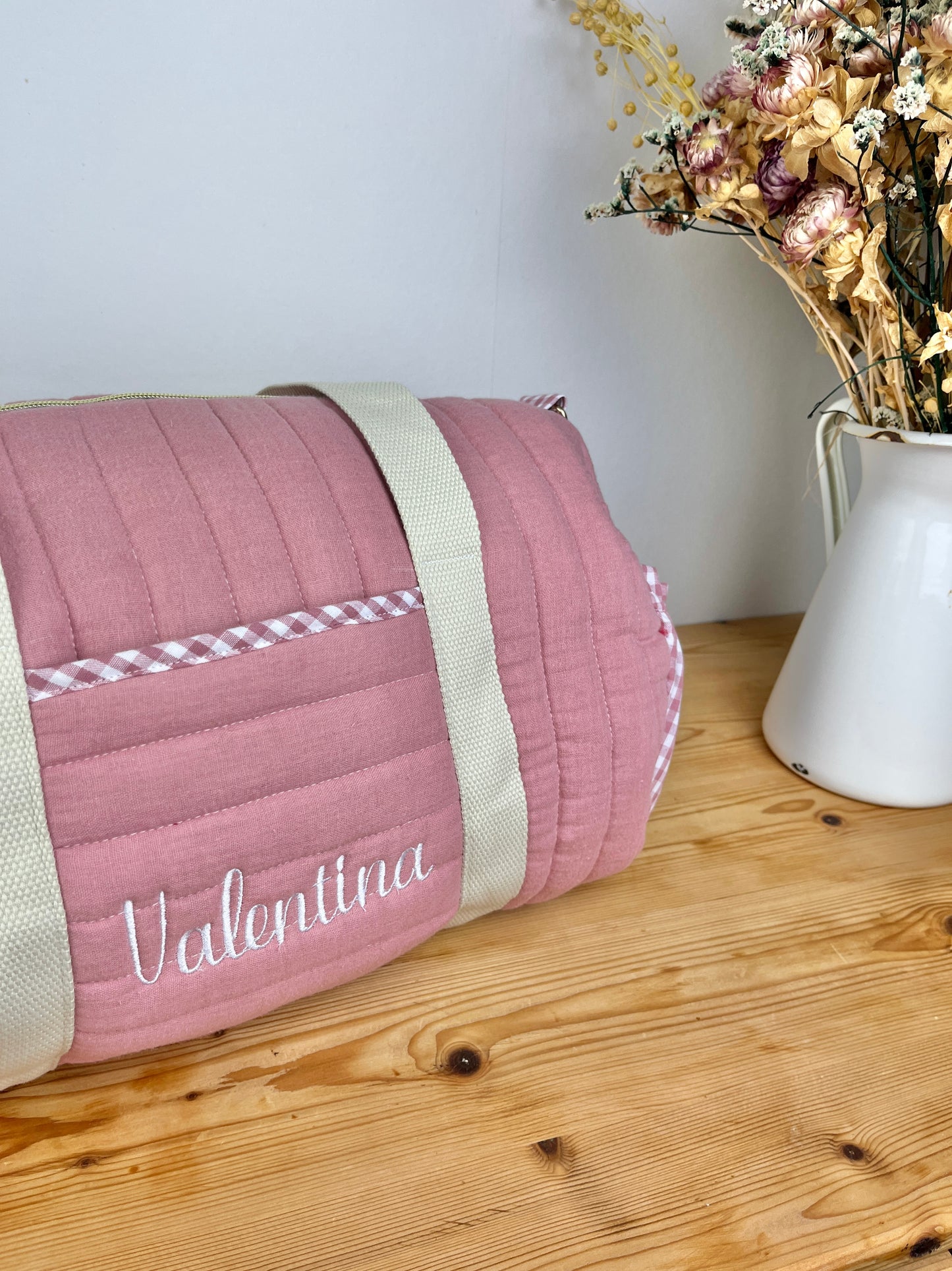 Léon  le sac polochon enfant rose thé