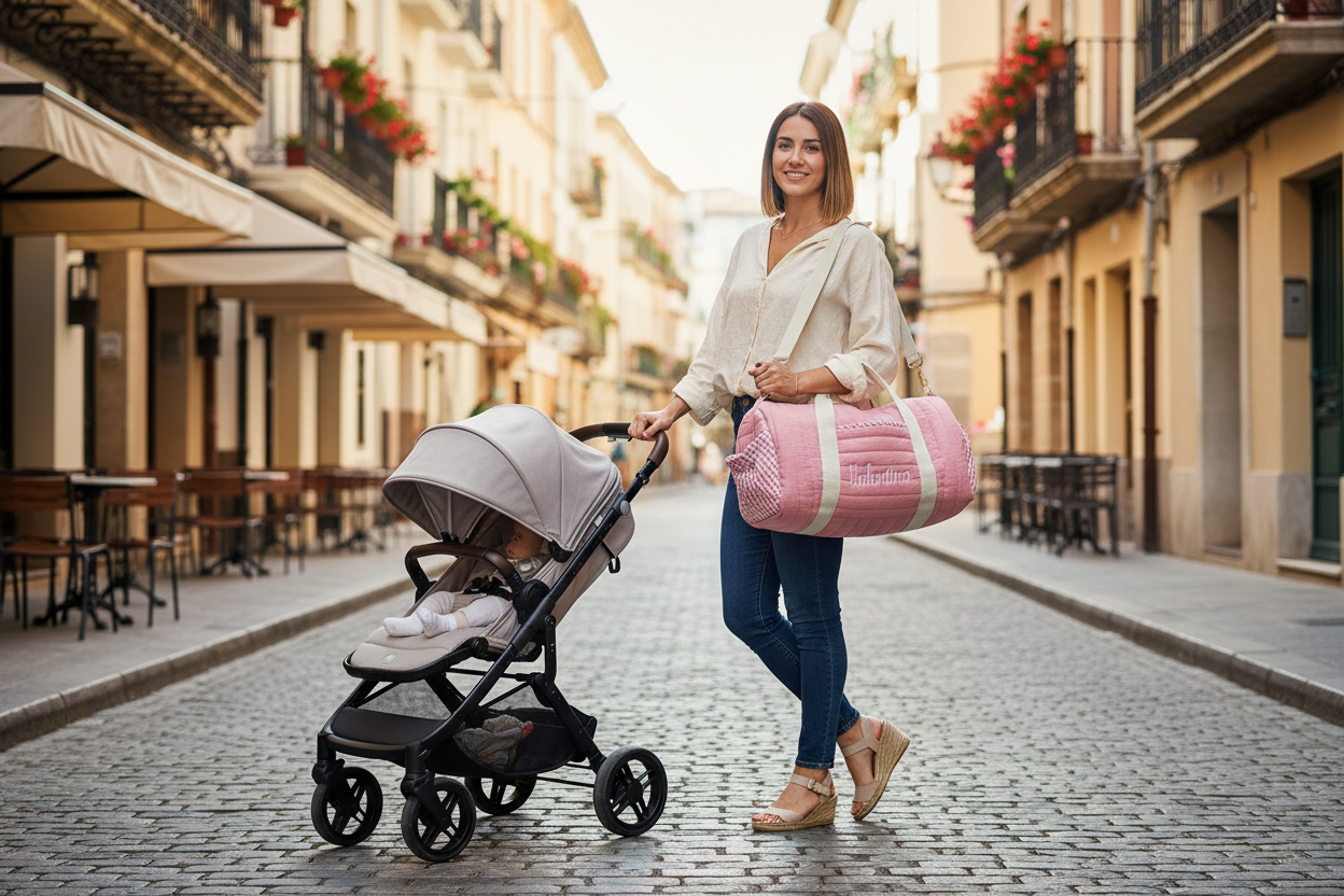 Leon the adult duffel bag in tea pink