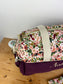Aimé le sac à langer velours prune et garden party rose