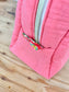 Trousse de toilette Liberty of London margaret annie B et double gaze corail