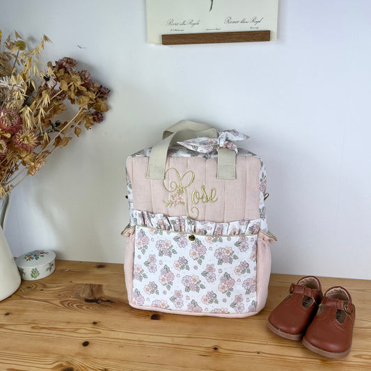 Le sac à dos enfant Ombeline gaze blush et salarina